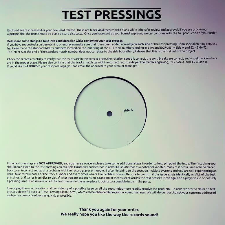Test Pressings - LP